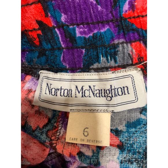 Vintage 80s Purple & Red Floral Rayon Midi Skirt | Full Skirt | Small - Picture 9 of 9